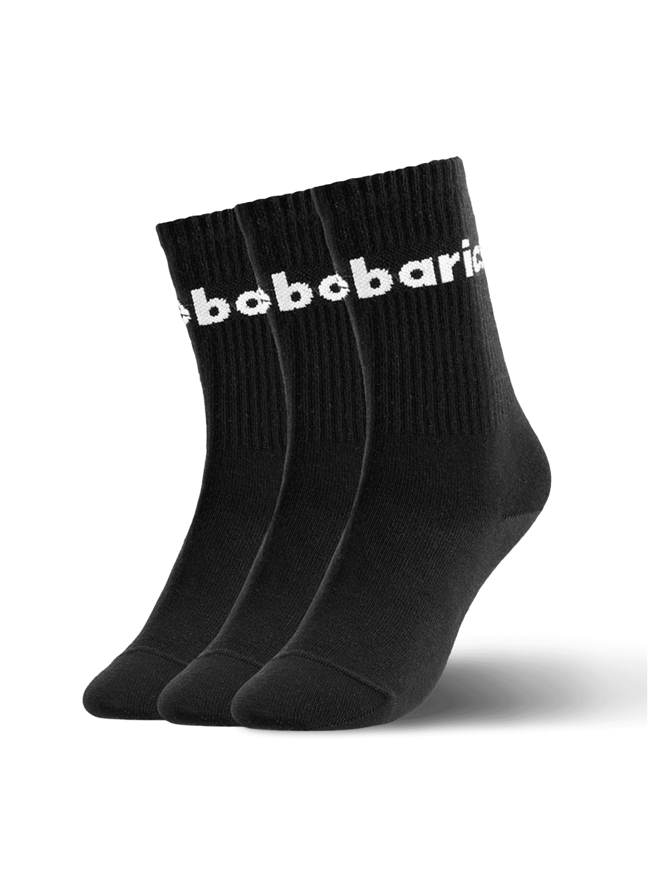 Barebarics Barefoot Socks - Crew - Black - Big logo - 3 pack